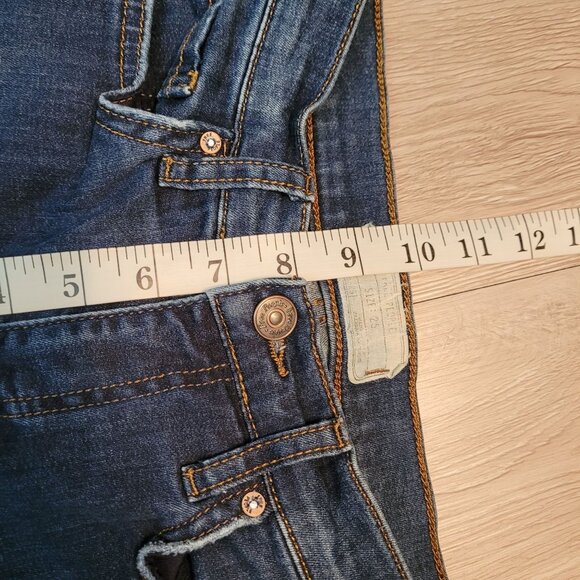 Free People Jeans Size 25 Ankle Skinny Low Rise Ripped Medium Dark Wash Stretch - Picture 7 of 10